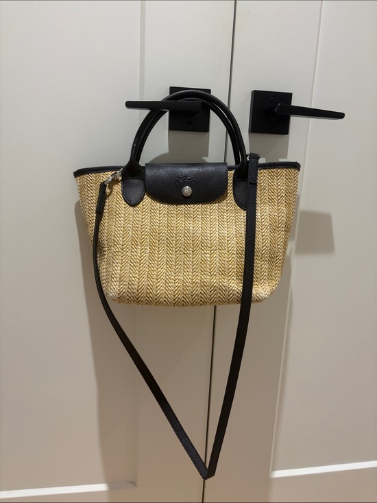 Longchamp Handbags - Raffia Crossbody with Black Leather Trim